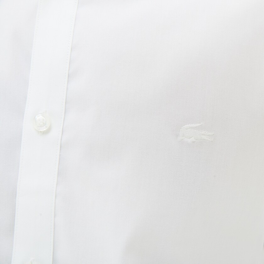 Camisas Lacoste Masculino Branco Slim Fit Stretch Cotton HJ1-26142R9