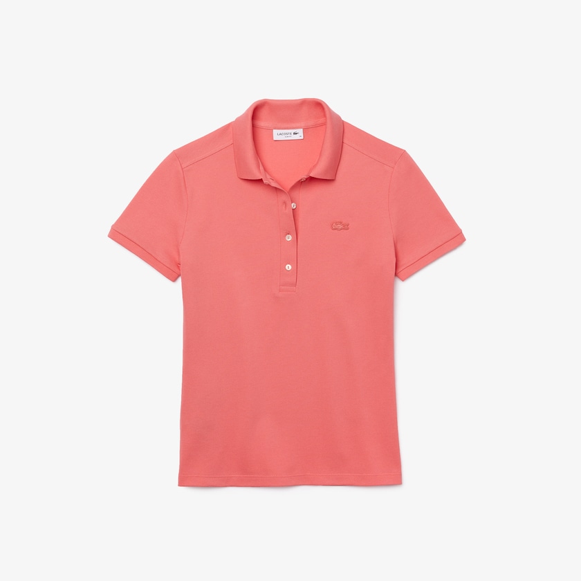 Camisas Lacoste Feminino Rosa Stretch Cotton Piqué Polo DU3-24002B9