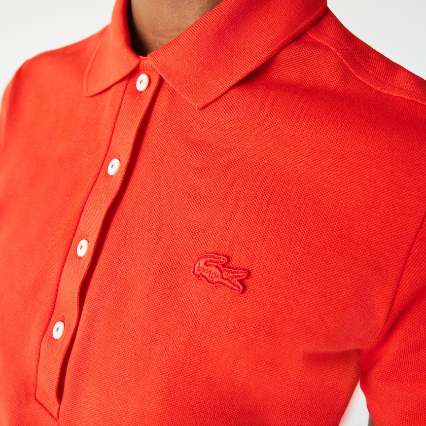 Camisas Lacoste Feminino Vermelhas Stretch Cotton Piqué Polo XW2-95589W5