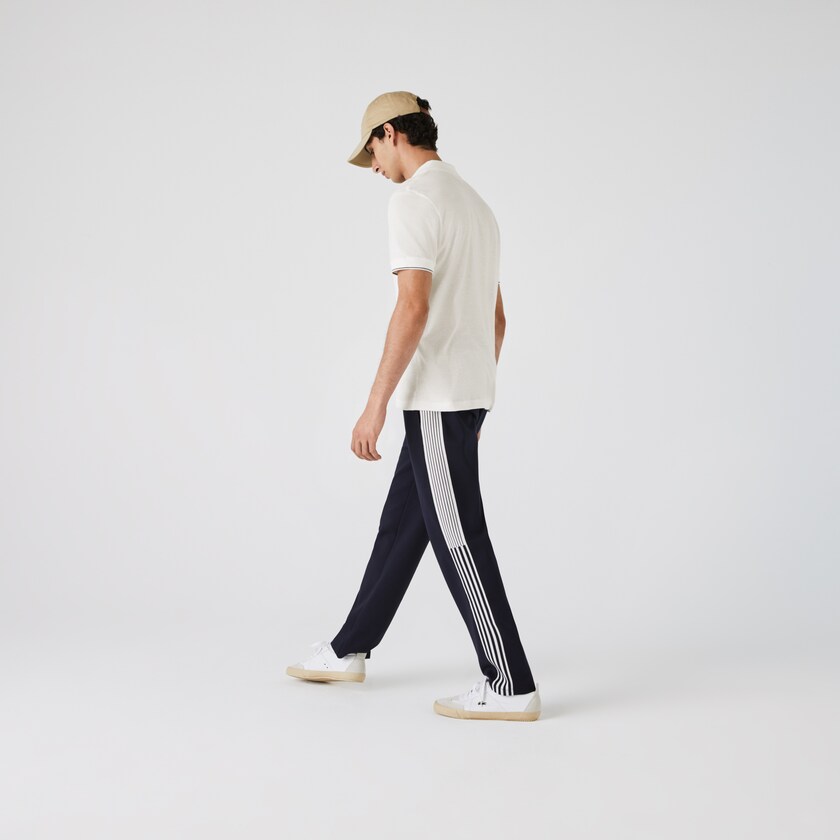 Camisas Lacoste Masculino Branco Pretas Tunisian Collar Linen And Cotton Regular Fit Polo CZ1-74257R3