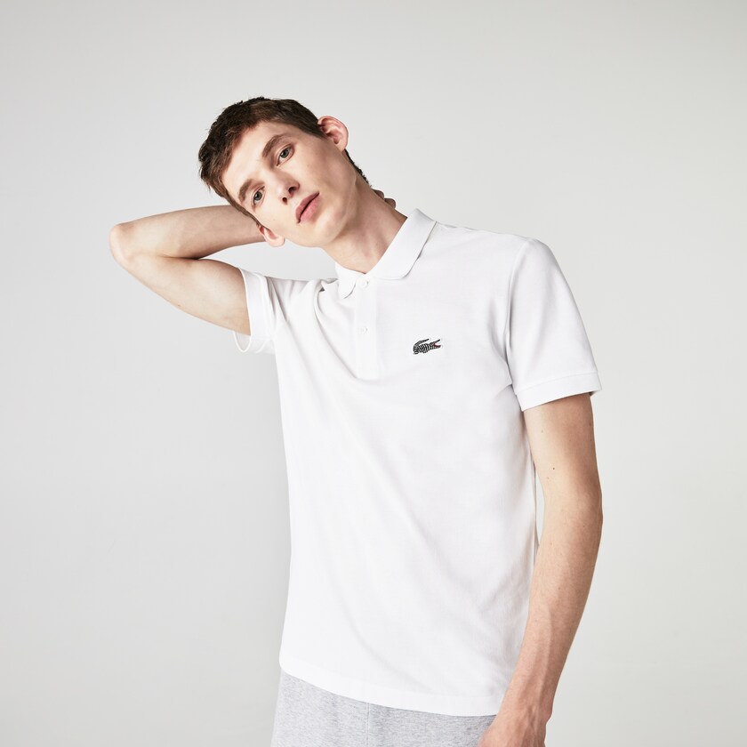 Camisas Lacoste Masculino Branco x National Geographic Regular Fit Organic Cotton Polo HQ9-39423L1