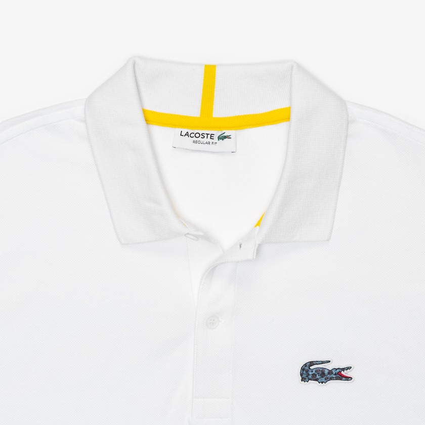 Camisas Lacoste Masculino Branco x National Geographic Regular Fit Organic Cotton Polo CO9-84018M7