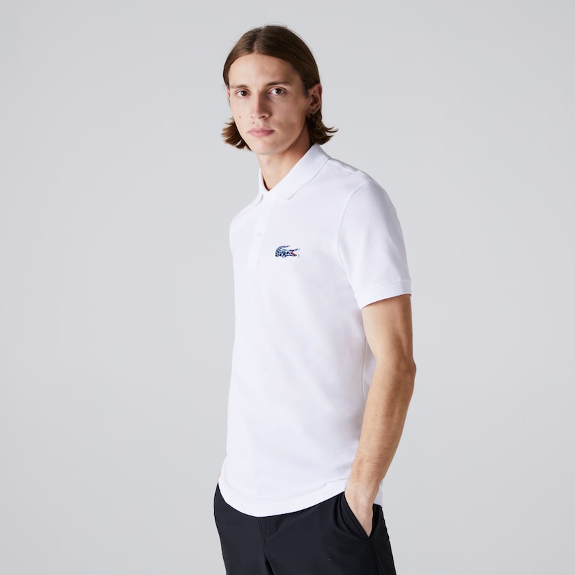 Camisas Lacoste Masculino Branco x National Geographic Regular Fit Organic Cotton Polo CO9-84018M7