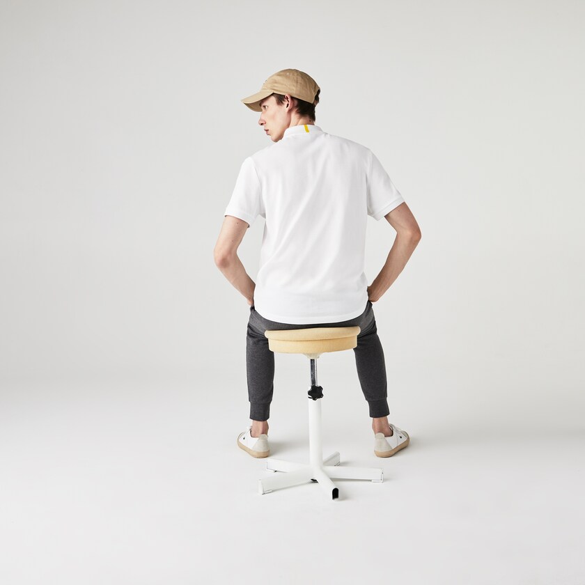 Camisas Lacoste Masculino Branco x National Geographic Regular Fit Organic Cotton Polo YM5-08870U1