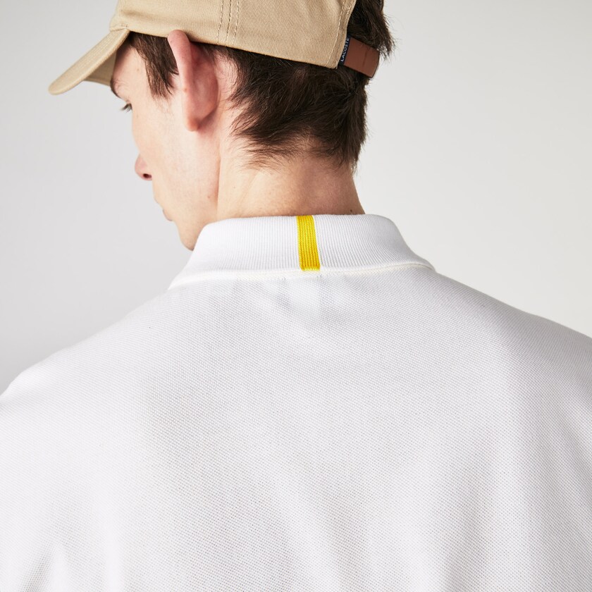 Camisas Lacoste Masculino Branco x National Geographic Regular Fit Organic Cotton Polo YM5-08870U1