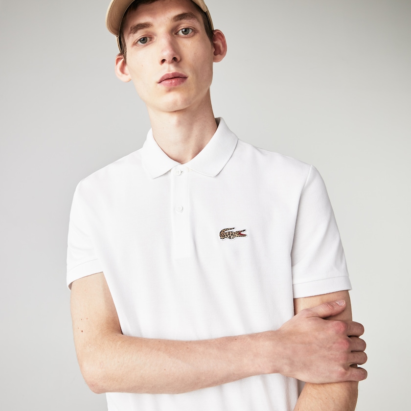 Camisas Lacoste Masculino Branco x National Geographic Regular Fit Organic Cotton Polo YM5-08870U1