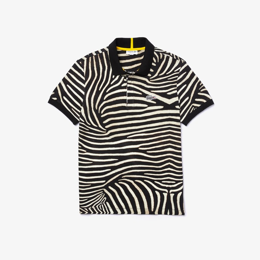 Camisas Lacoste Masculino Branco x National Geographic Regular Fit Print Cotton Polo SZ9-70407P3