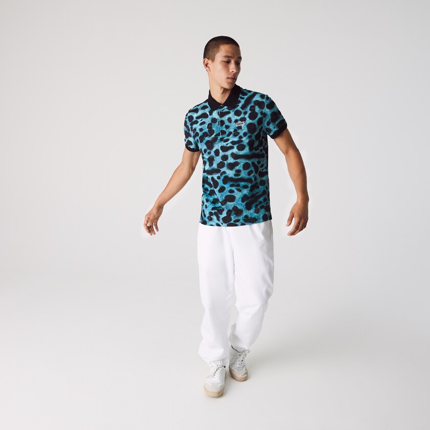 Camisas Lacoste Masculino Branco x National Geographic Regular Fit Print Cotton Polo IB8-20622V5