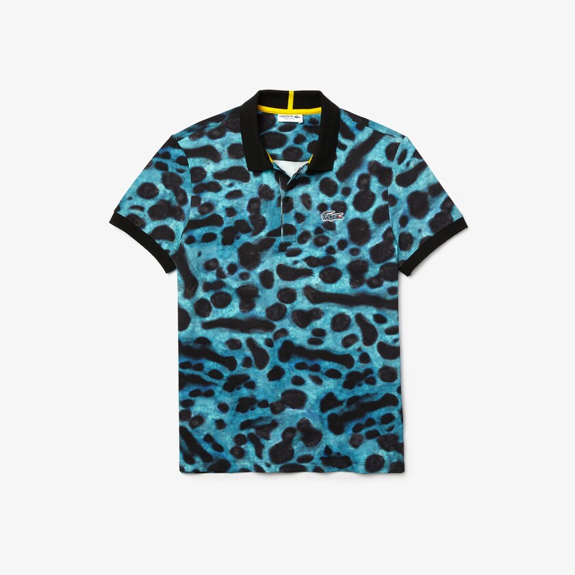 Camisas Lacoste Masculino Branco x National Geographic Regular Fit Print Cotton Polo IB8-20622V5