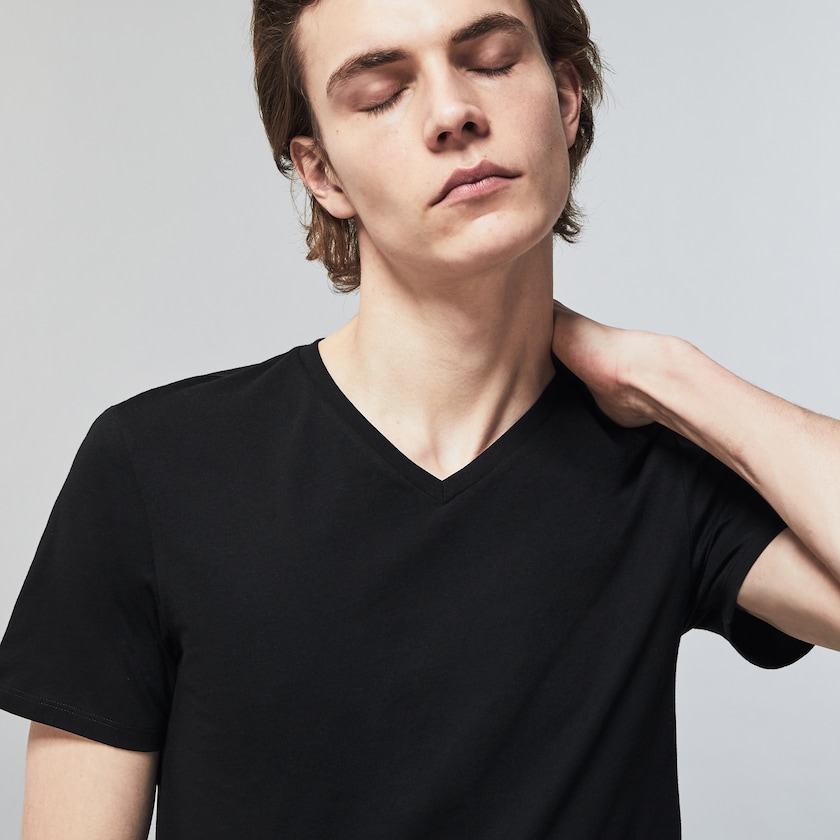 Camiseta Lacoste Masculino Pretas 3 Pack of Plains HS9-38003I9