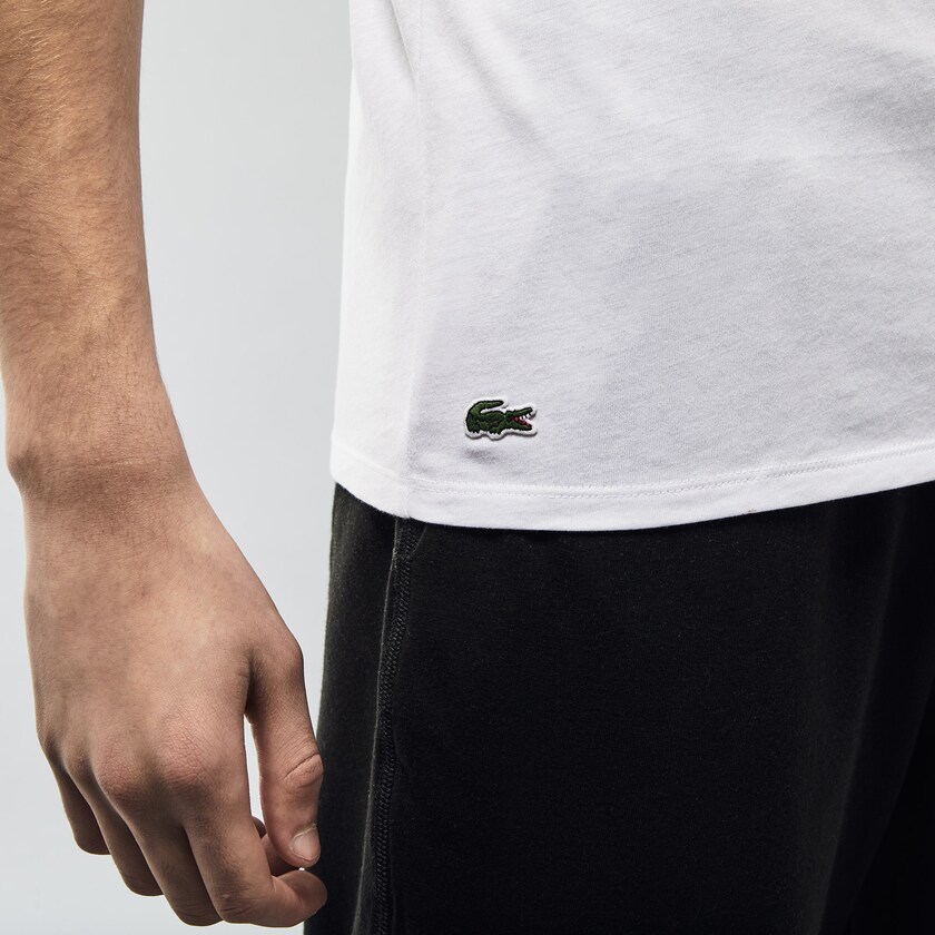 Camiseta Lacoste Masculino Branco 3 Pack of Plains DI8-10071G2