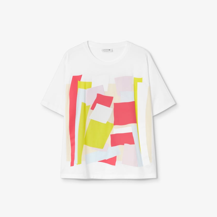 Camiseta Lacoste Feminino Branco Art-Print Cotton EP4-26692Y8