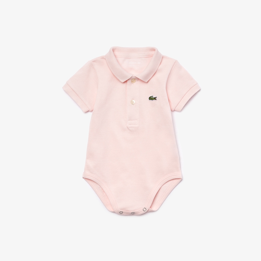 Camiseta Lacoste Criança Luz Rosa Baby Organic Cotton Piqué Bodysuit In Recycled Cardboard Box Set KT0-43364U5