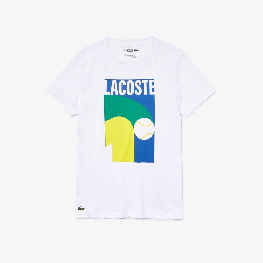 Camiseta Lacoste Masculino Branco Breathable Graphic Print DZ3-72267W8
