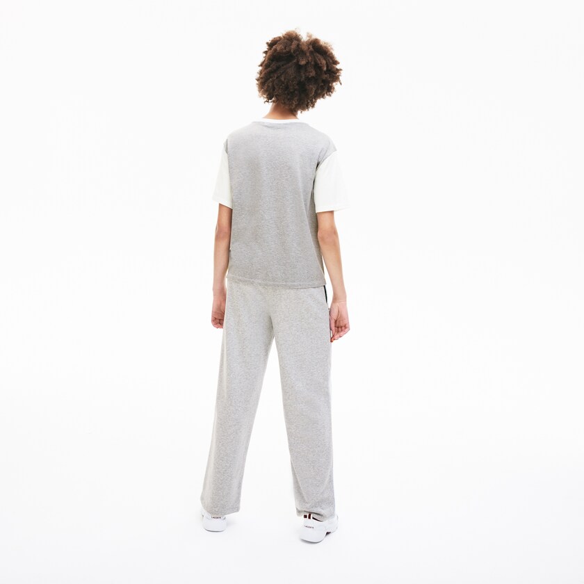 Camiseta Lacoste Feminino Amarelas Branco Cinzentas Cotton Color-Block FI3-81538F3