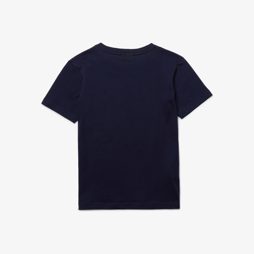 Camiseta Lacoste Criança Azul Marinho Azuis Crew Neck Cotton Jersey AR4-13051L3