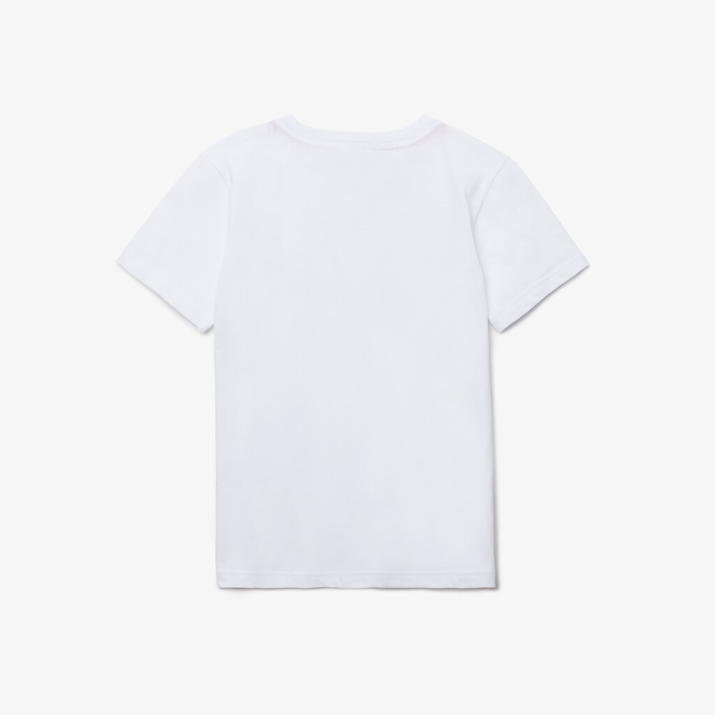Camiseta Lacoste Criança Branco Crew Neck Cotton Jersey AT3-98859J1