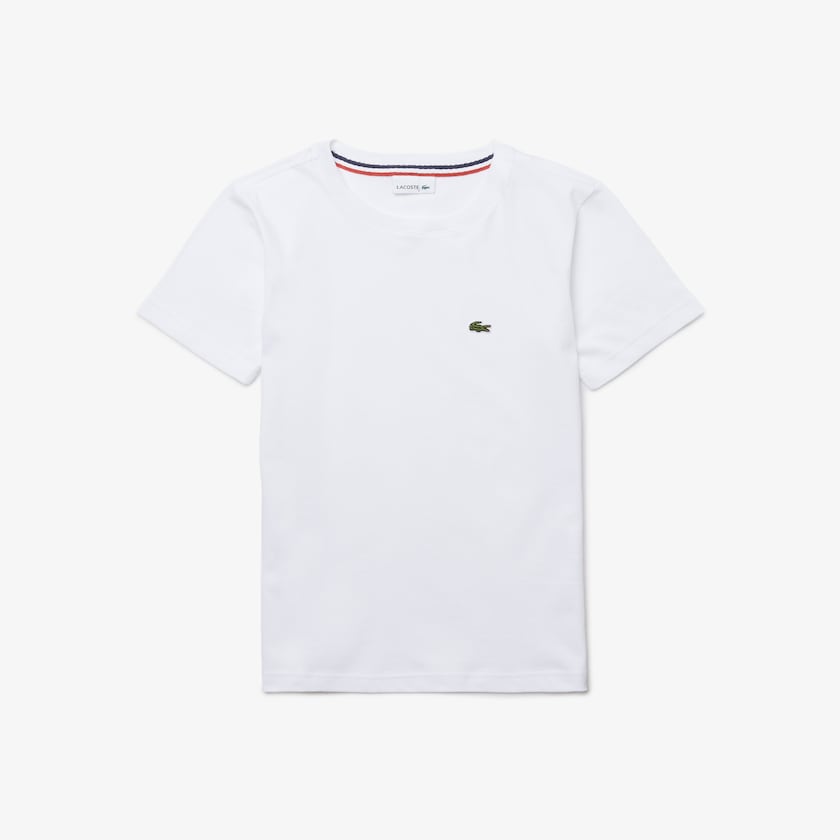 Camiseta Lacoste Criança Branco Crew Neck Cotton Jersey AT3-98859J1