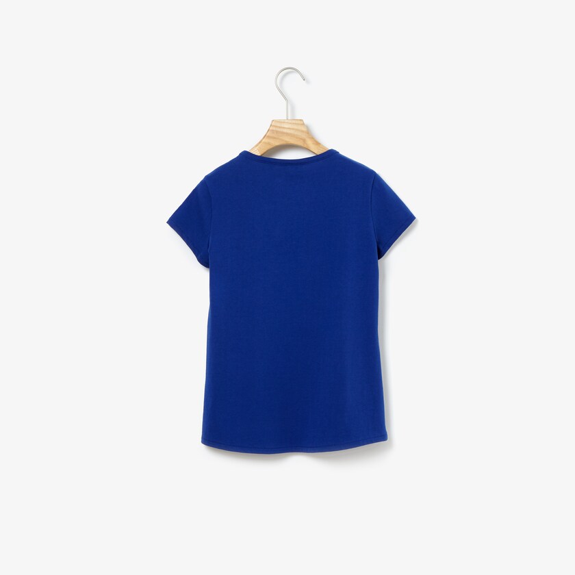 Camiseta Lacoste Criança Azul Marinho Azuis Crew Neck Jersey NP5-71117Z7