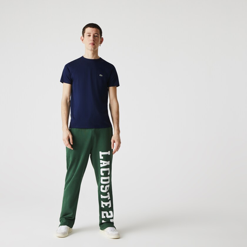Camiseta Lacoste Masculino Azul Marinho Azuis Crew Neck Pima Cotton Jersey YV0-34513S9