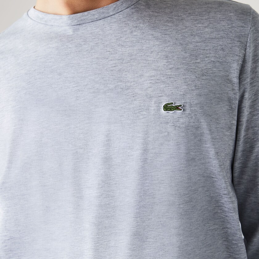 Camiseta Lacoste Masculino Cinzentas Crew Neck Pima Cotton Jersey IY2-34463T8