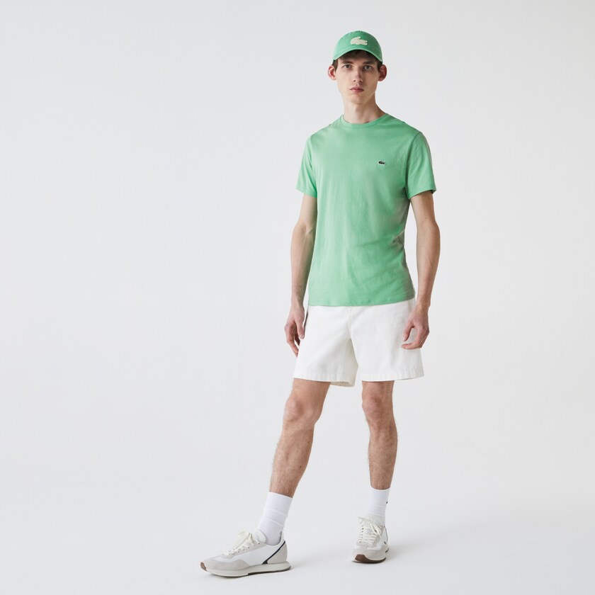 Camiseta Lacoste Masculino Verdes Crew Neck Pima Cotton Jersey DA2-57355D0