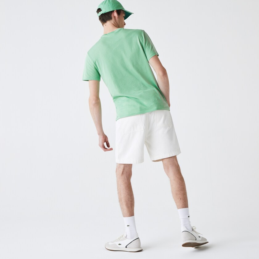 Camiseta Lacoste Masculino Verdes Crew Neck Pima Cotton Jersey DA2-57355D0