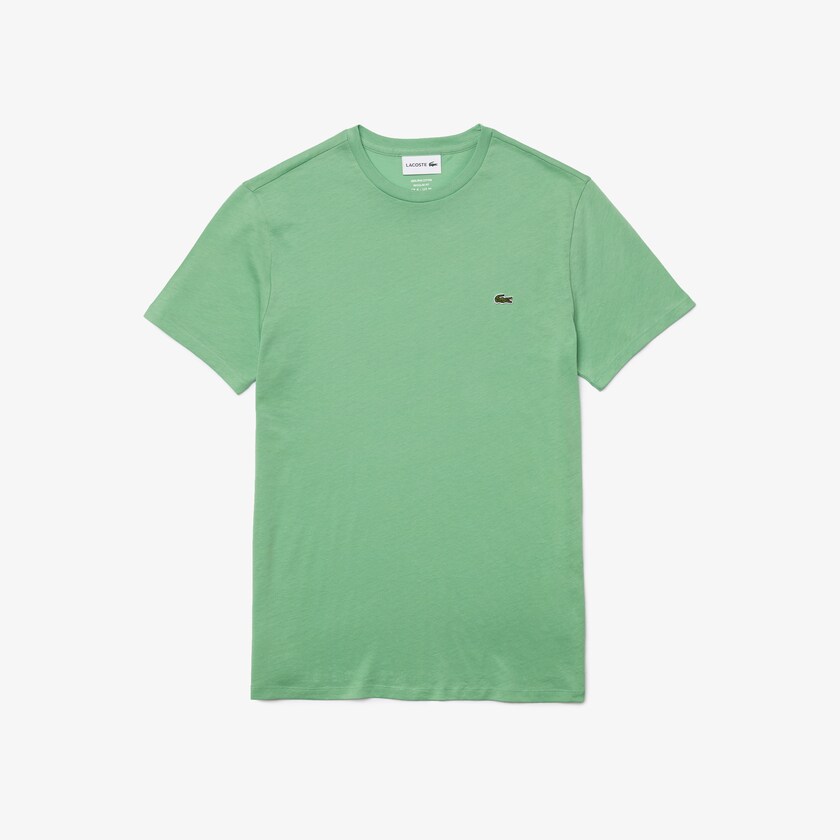 Camiseta Lacoste Masculino Verdes Crew Neck Pima Cotton Jersey DA2-57355D0