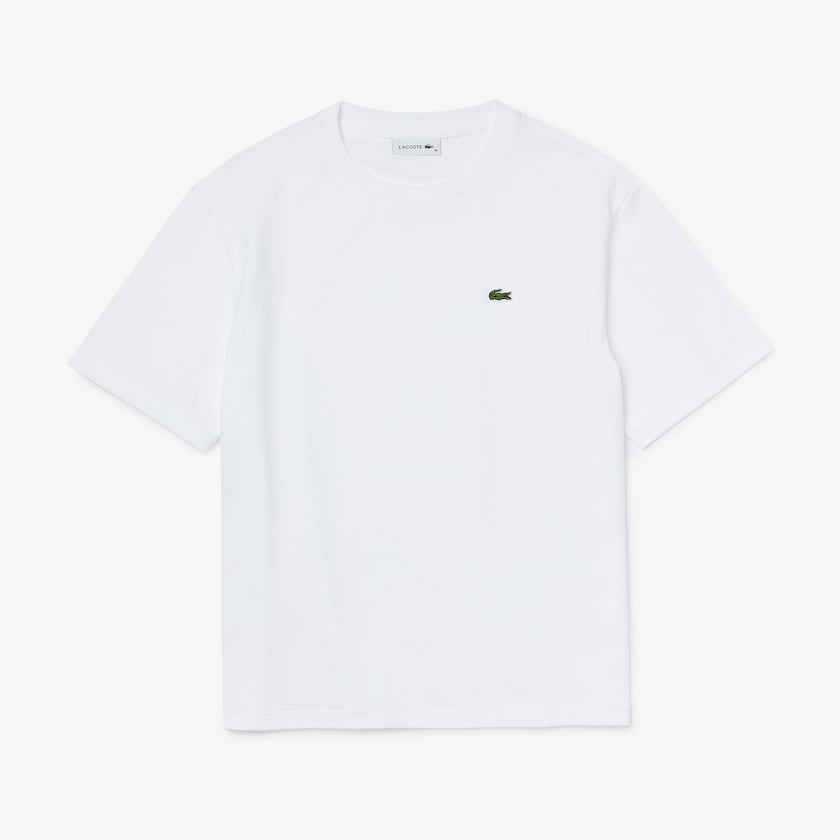 Camiseta Lacoste Feminino Branco Crew Neck Premium Cotton KD1-18521R0