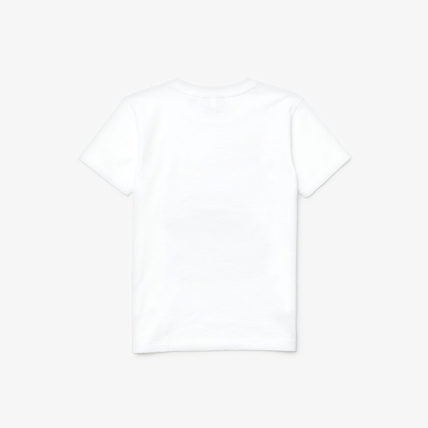 Camiseta Lacoste Criança Branco Crew Neck Print Cotton WN4-61866Q5