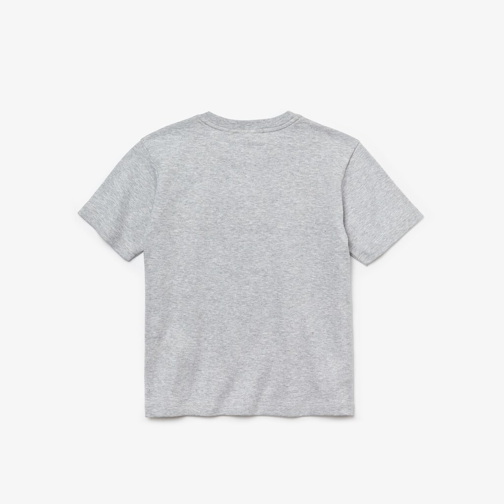 Camiseta Lacoste Criança Cinzentas Branco Azul Marinho Azuis Crew Neck Two-Tone Band Cotton CC4-87998Q4