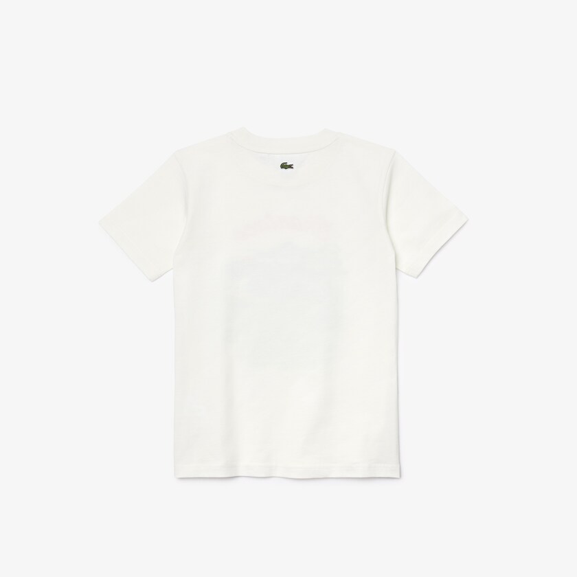 Camiseta Lacoste Criança Branco Crewneck Chantaco-Print Cotton XL7-38793K6