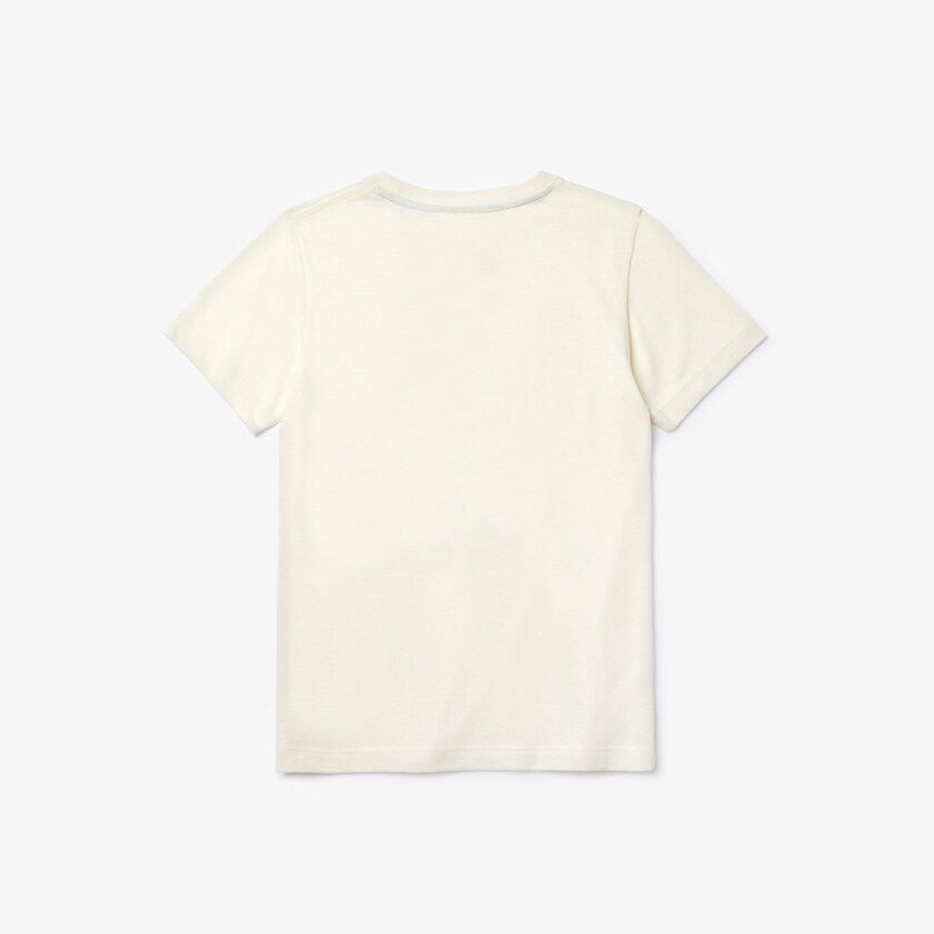 Camiseta Lacoste Criança Branco Verdes Graphic Printed CL0-53315B5