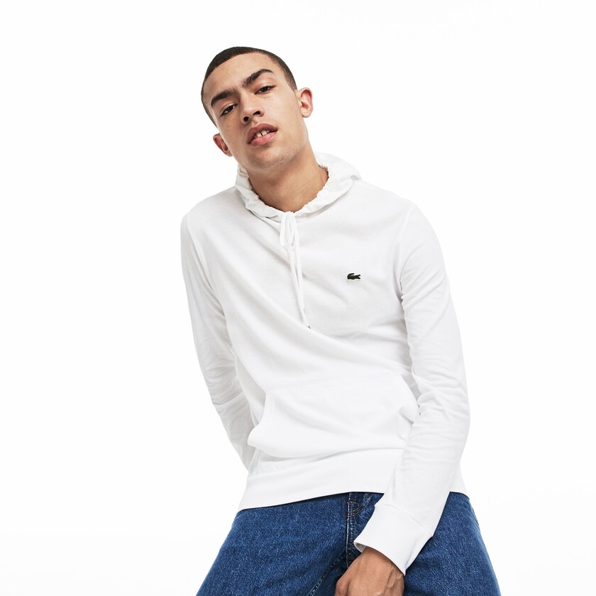Camiseta Lacoste Masculino Branco Hooded Cotton TC4-35173K2