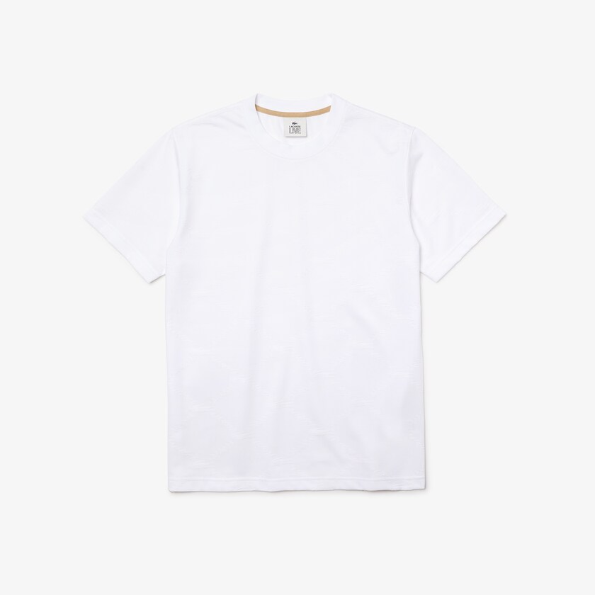 Camiseta Lacoste Masculino Branco LIVE Monogram Printed YU9-05300C4
