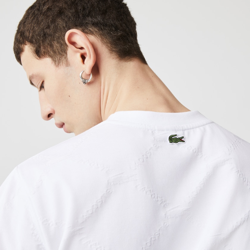 Camiseta Lacoste Masculino Branco LIVE Monogram Printed YU9-05300C4