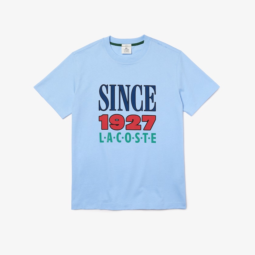 Camiseta Lacoste Feminino Azuis LIVE Printed Cotton AX2-01420B0