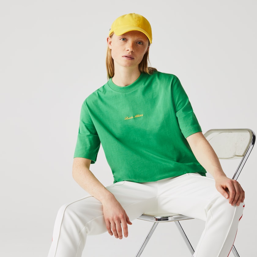 Camiseta Lacoste Feminino Verdes LIVE Relaxed Fit Embroidered Cotton MP1-28022Z6
