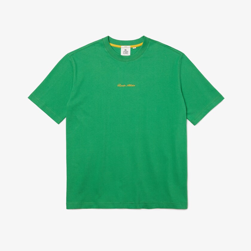 Camiseta Lacoste Feminino Verdes LIVE Relaxed Fit Embroidered Cotton MP1-28022Z6
