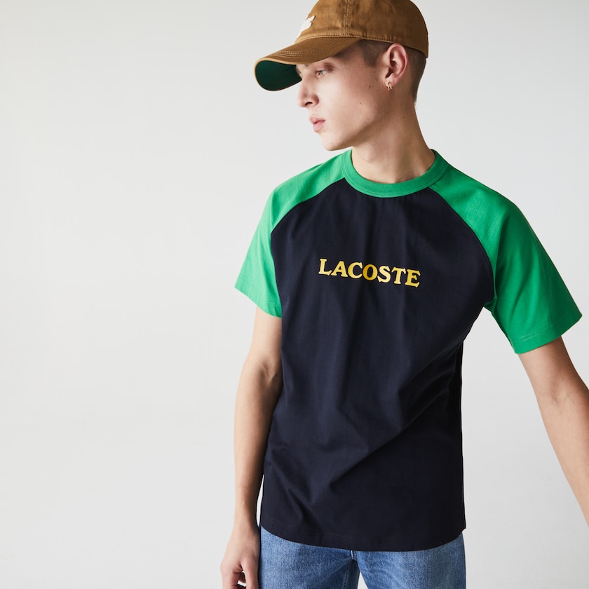 Camiseta Lacoste Feminino Azul Marinho Azuis Verdes LIVE Two-Tone Cotton PB4-72897E1