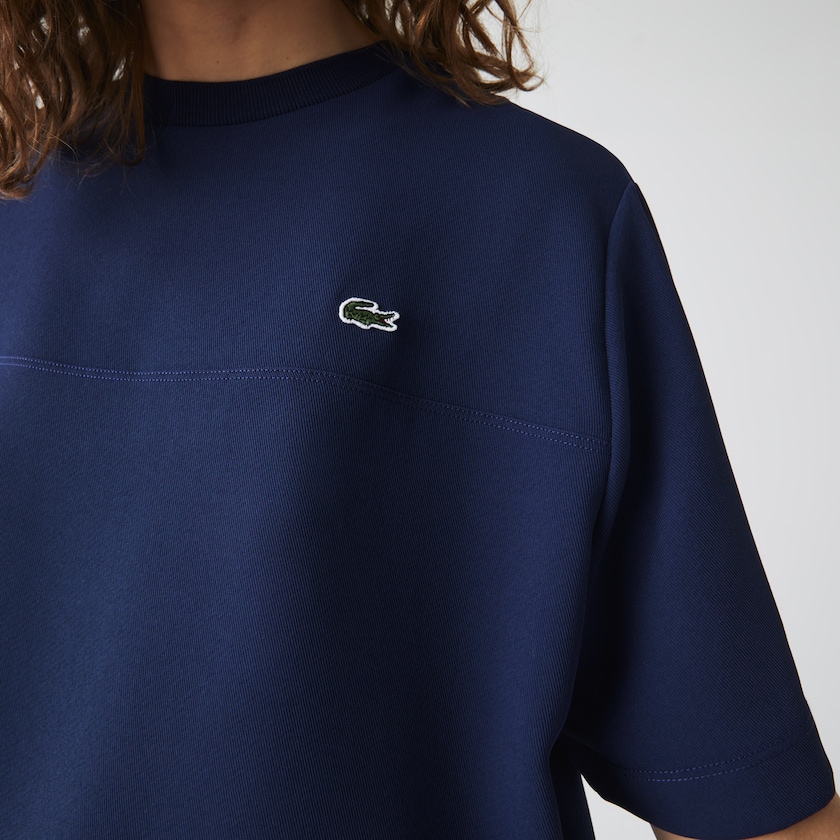Camiseta Lacoste Feminino Azuis Paneled Crewneck OY3-82768M0
