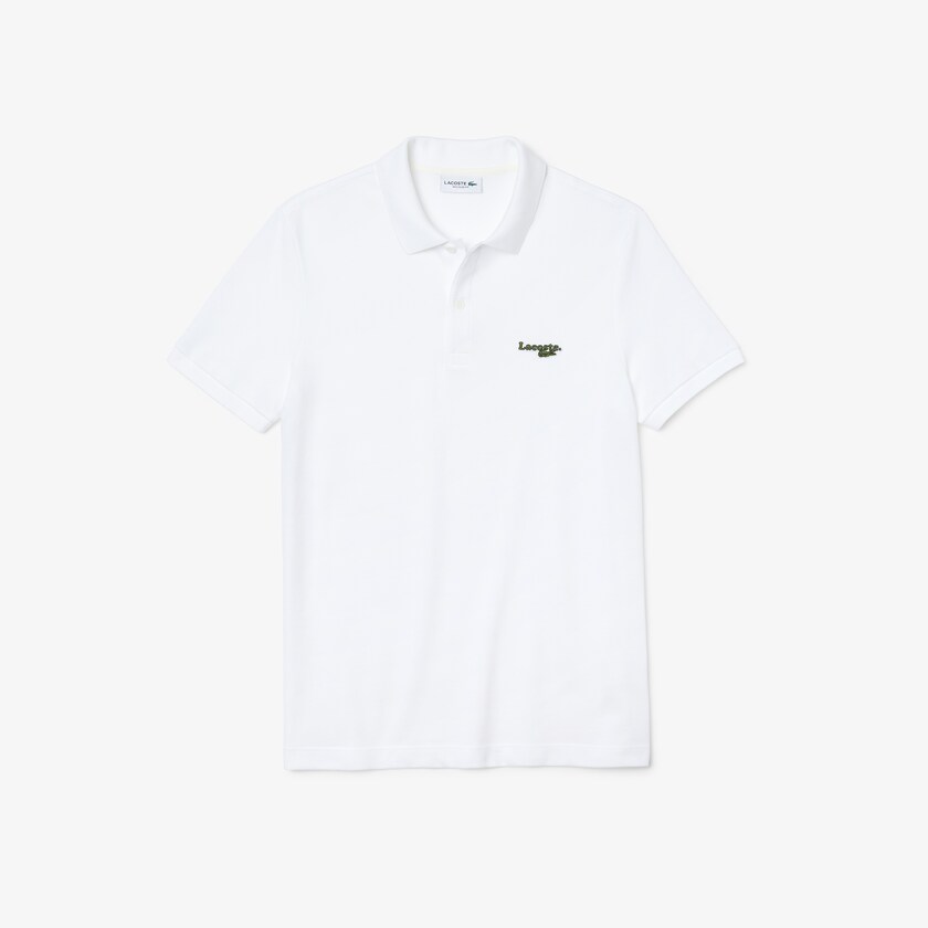 Camiseta Lacoste Masculino Branco Regular Fit Solid Cotton Piqué Polo With Badge II9-95119Z2