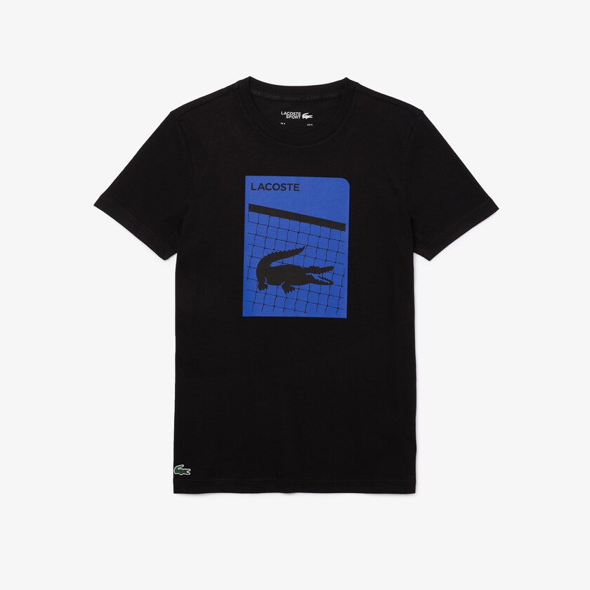 Camiseta Lacoste Masculino Pretas SPORT 3D Print Breathable NK5-09820Y1