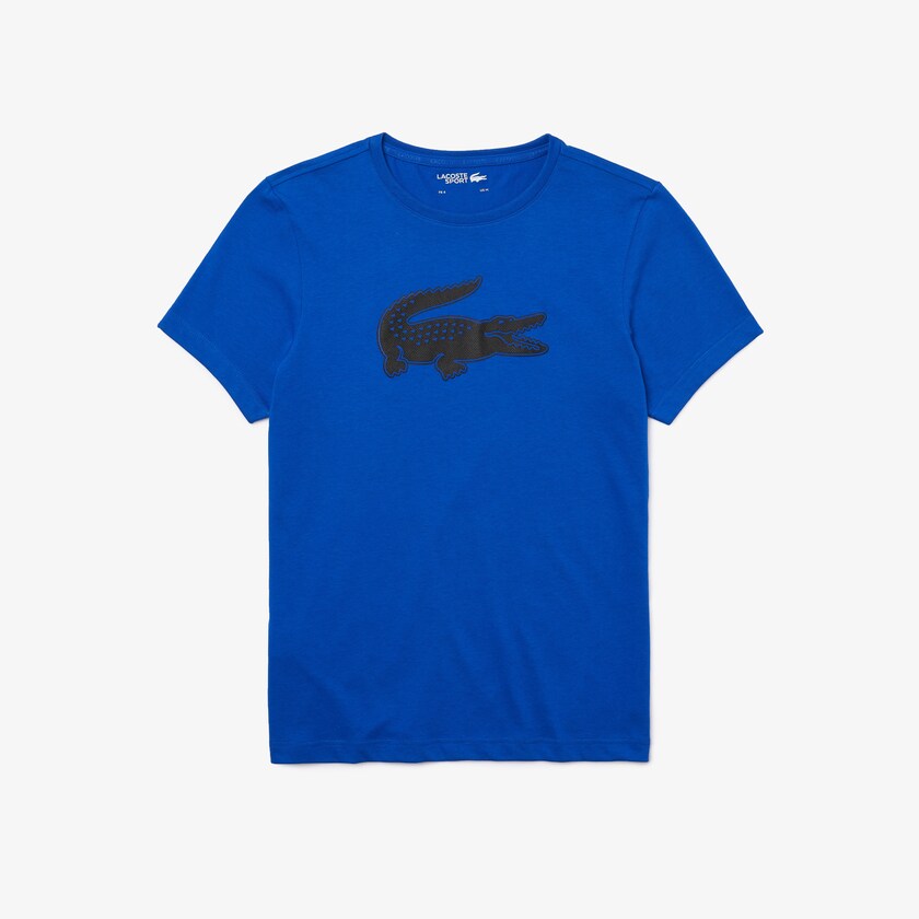 Camiseta Lacoste Masculino Azuis Pretas SPORT 3D Print Crocodile Breathable Jersey BE7-98469U4