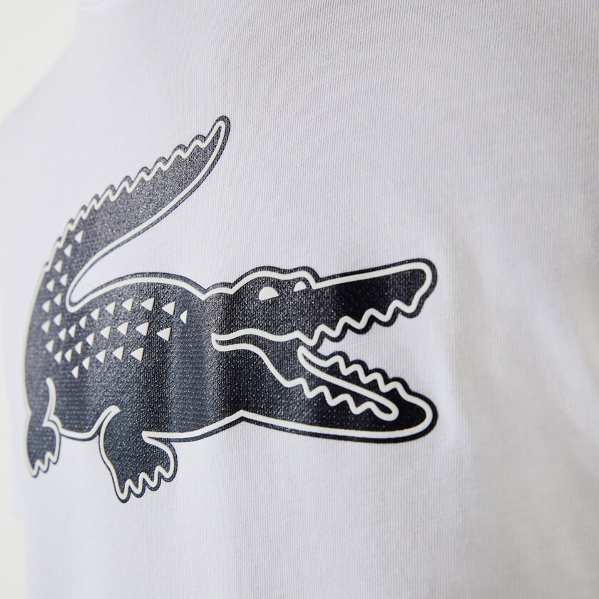 Camiseta Lacoste Masculino Branco Azul Marinho Azuis SPORT 3D Print Crocodile Breathable Jersey UE0-41994I9
