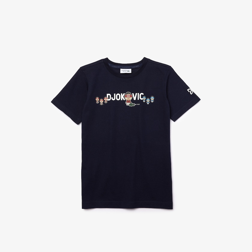 Camiseta Lacoste Criança Azul Marinho Azuis Branco SPORT Collab Youssef Sy Print SU4-98949N8
