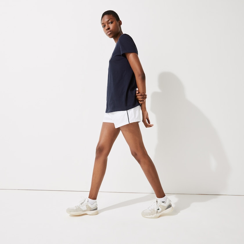 Camiseta Lacoste Feminino Azul Marinho Azuis SPORT Graphic-Print Tennis BF7-69956A1