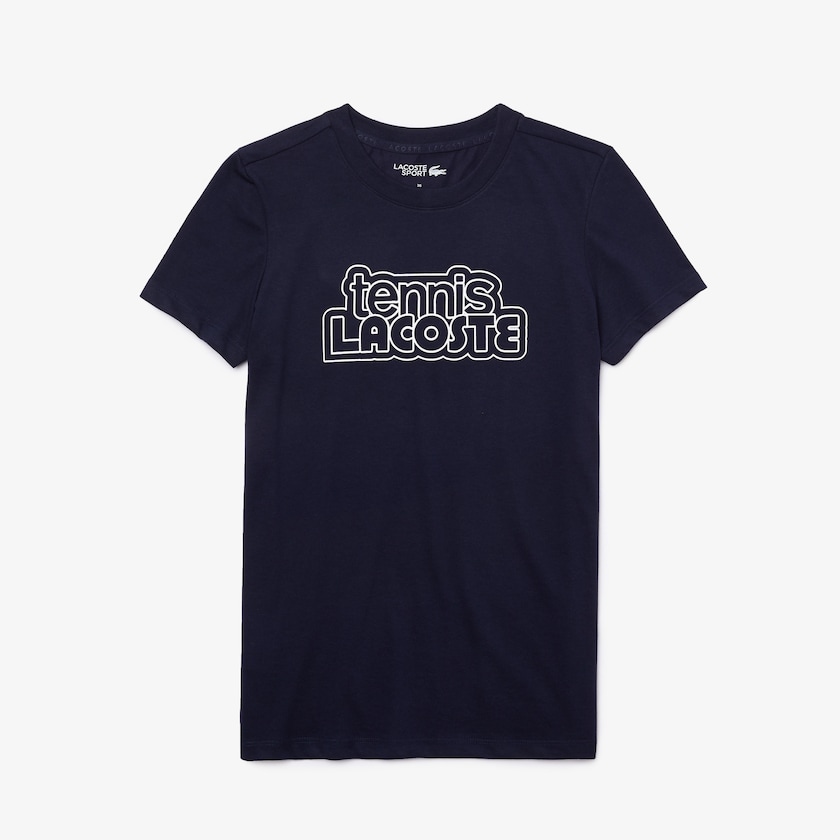Camiseta Lacoste Feminino Azul Marinho Azuis SPORT Graphic-Print Tennis BF7-69956A1