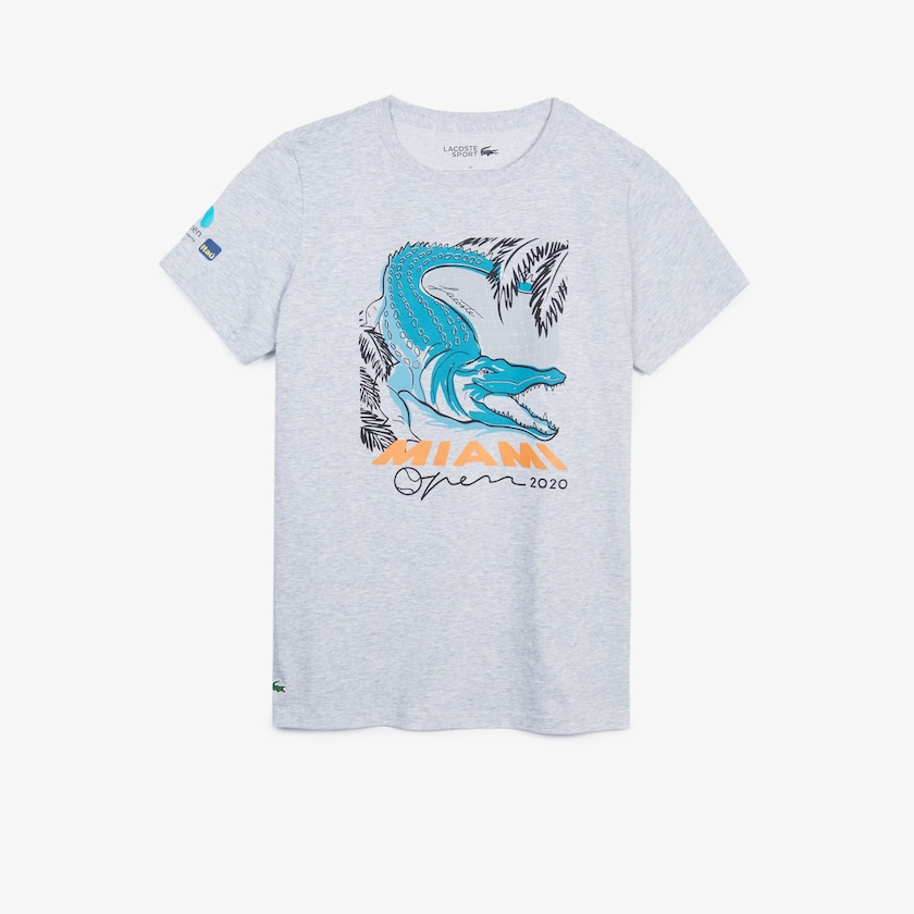 Camiseta Lacoste Feminino Cinzentas SPORT Miami Open Crocodile Print YJ2-00710E1