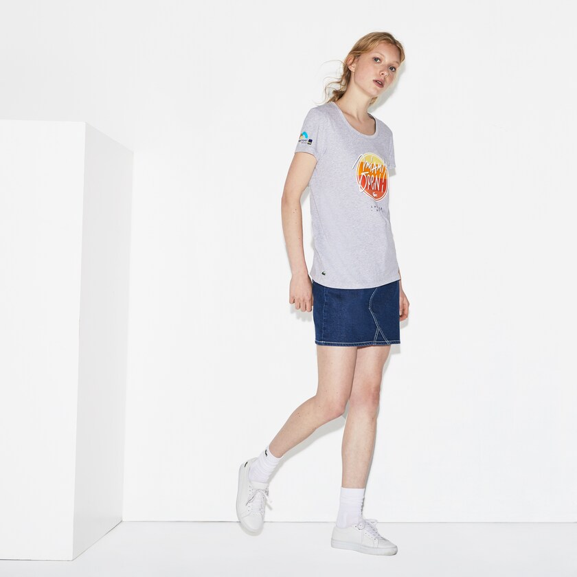 Camiseta Lacoste Feminino Cinzentas SPORT Miami Open Edition OL0-79607K4